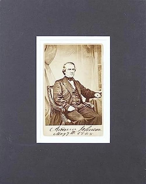 Andrew Johnson "May 7th 1868" Signed Matted 4.25x6.5 Cabinet Photo Auto 9! BAS - 5
