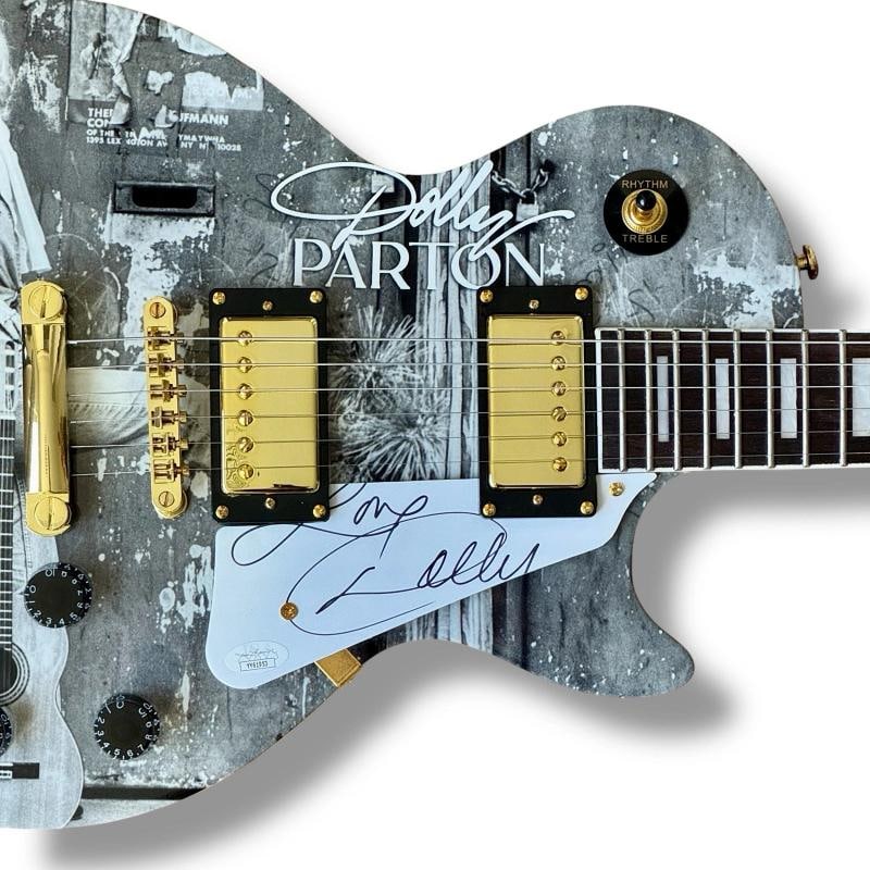 Dolly Parton Signed Guitar Custom Graphics JSA COA Jolene Workin' 9 to 5 - 2