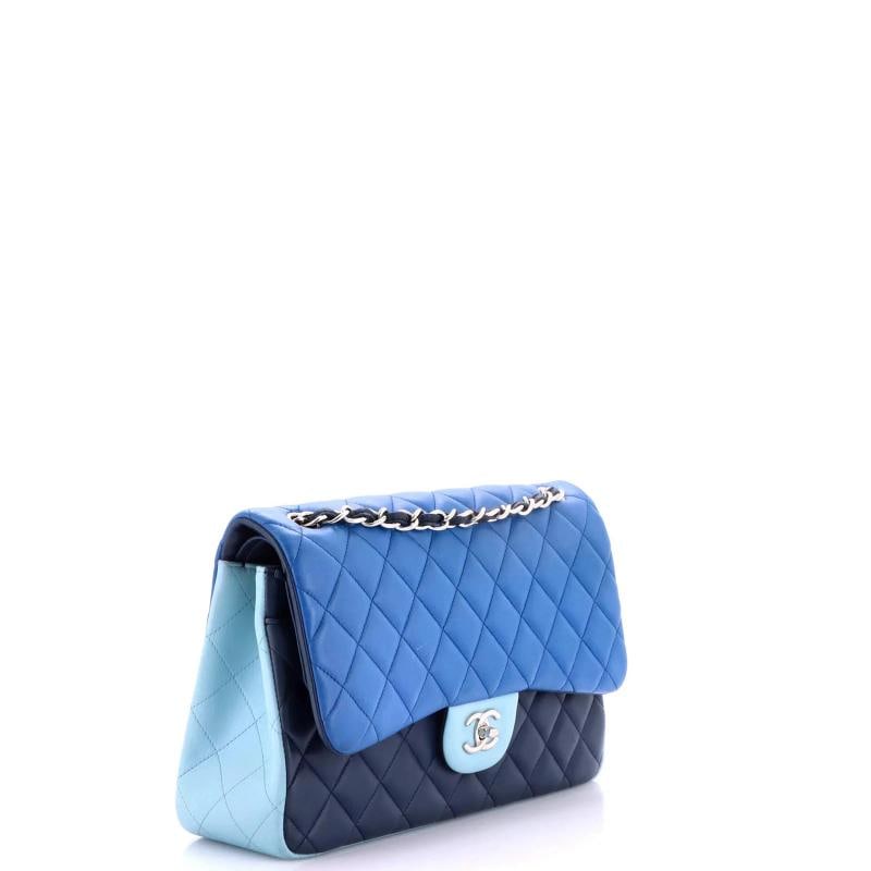 Chanel Tricolor Classic Double Flap Bag Quilted Lambskin Jumbo - 2