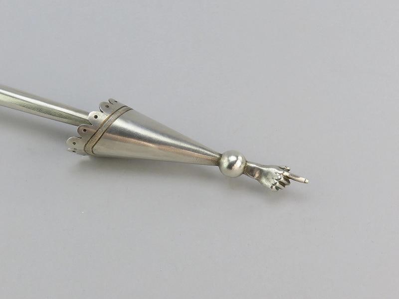 Rare Imperial Russian 1861 84 Silver Yad Torah Pointer St Petersburg Judaica - 3