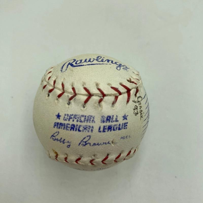 Rare Mickey Mantle Signed Art Mini American League Baseball JSA COA - 6