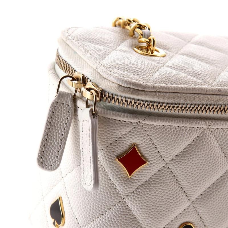 Chanel Coco Casino Vanity Case with Chain Quilted Caviar Small - 6