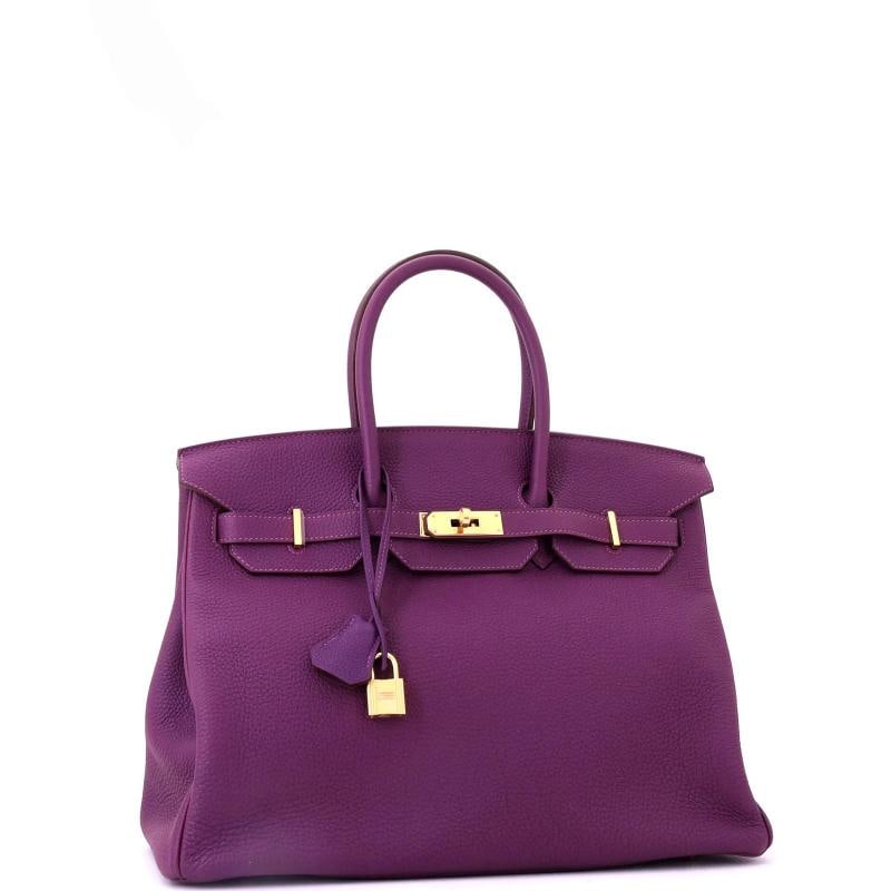 Hermes Birkin Handbag Purple Togo with Gold Hardware 35 - 2