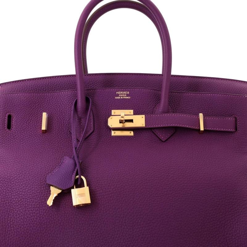 Hermes Birkin Handbag Purple Togo with Gold Hardware 35 - 5