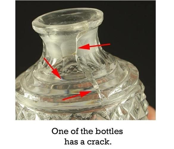 Huge English 1824 Sterling & Glass Cruet Set - 4