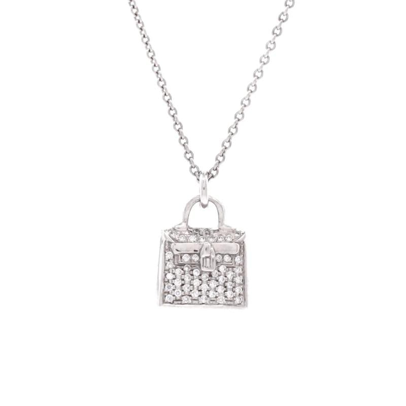 Hermes Kelly Amulette Pendant Necklace 18K White Gold and Diamonds: Condition: Pre-owned - Good,Brand: Hermes,Main Stone: Diamond,Metal: 18K White Gold,Metal Purity: 18K,Style: Pendant,Type: Necklace,Color: White Gold,Material: 18K White Gold, Diamond
