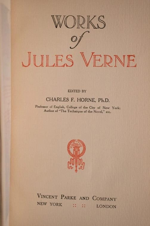 1911 The Works of Jules Verne Limited Edition Fine Leather Bindings Color Plates - 10