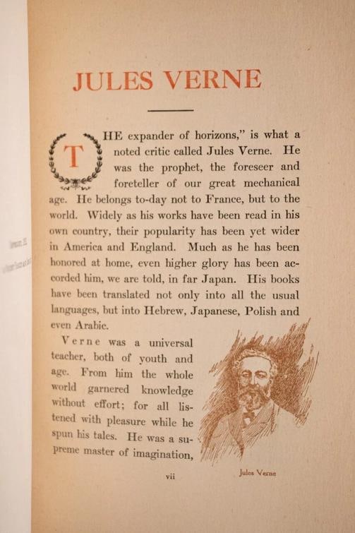 1911 The Works of Jules Verne Limited Edition Fine Leather Bindings Color Plates - 11