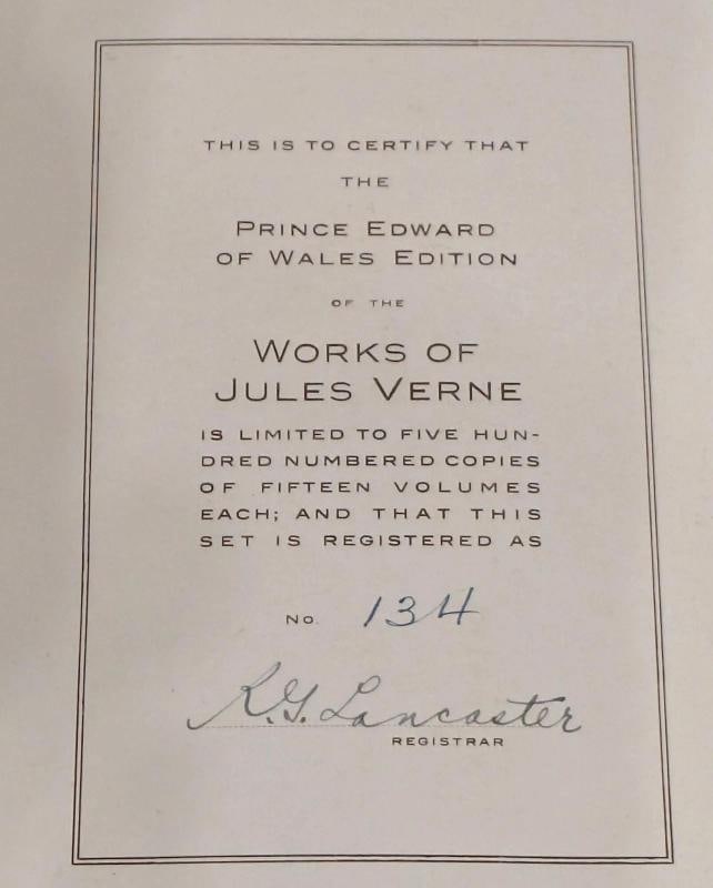 1911 The Works of Jules Verne Limited Edition Fine Leather Bindings Color Plates - 19
