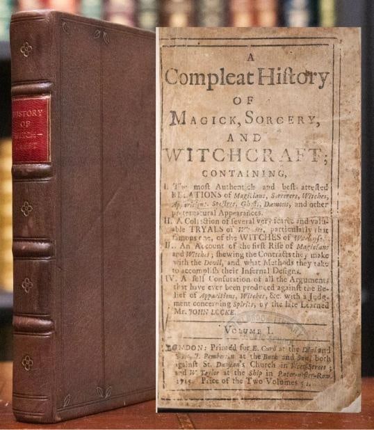 Richard Boulton / Compleat History OF MAGICK SORCERY AND WITCHCRAFT 1st ed 1715: Author: Richard Boulton,Country of Origin: United States of America,Publisher: E. Curll,Year Printed: 1715,Special Attributes: 1st Edition,Binding: Leather,Original/Facsimile: Original