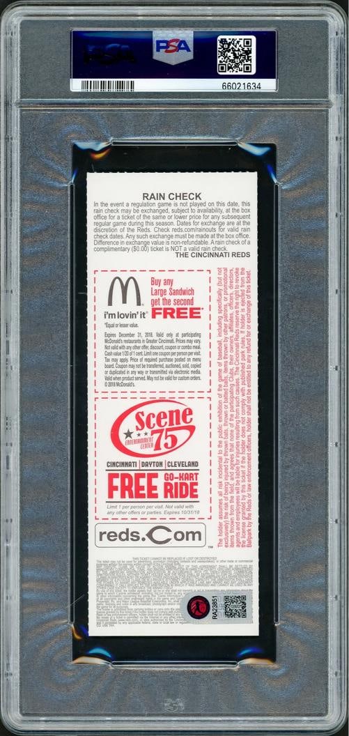 Ronald Acuna Jr. Autographed 4-25-2018 MLB Debut Full Ticket PSA 10 PSA/DNA - 2