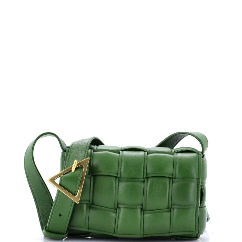 Bottega Veneta Cassette Crossbody Bag Padded Maxi Intrecciato Leather Small: Condition: Pre-owned - Good,Brand: Bottega Veneta,Exterior Material: Leather,Style: Cross Body Bags,Exterior Color: Green,Department: Women,Size: Small,Accessories: Dust Bag Estimated Retail Price: