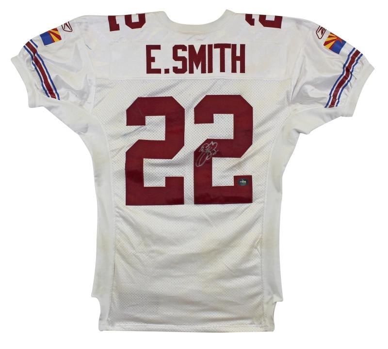 Cardinals Emmitt Smith Signed Game Worn 9/14/03 White Reebok Jersey Prova & BAS - 2