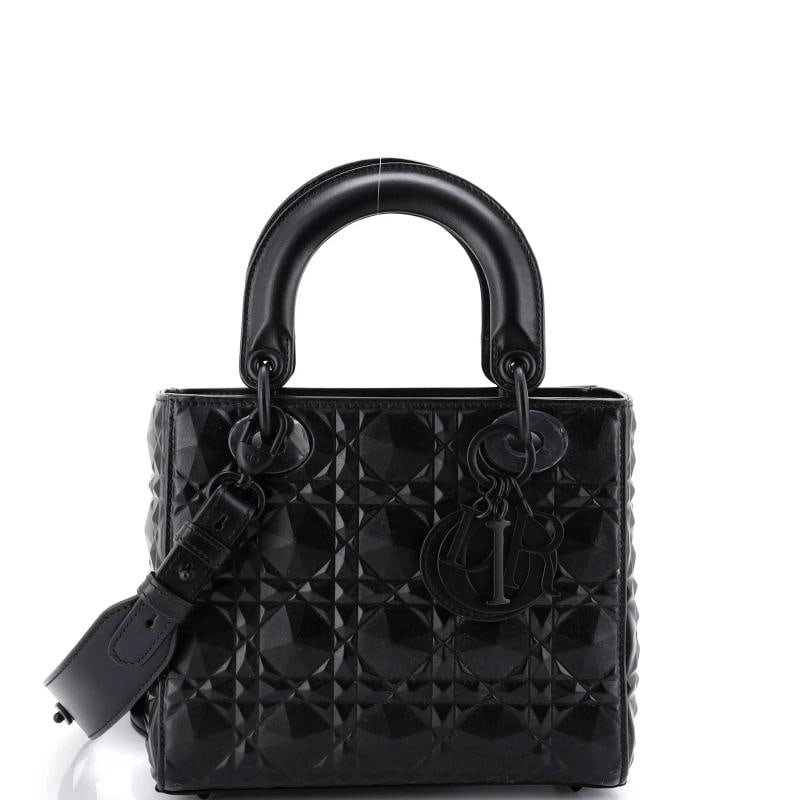 Christian Dior My ABCDior Lady Dior Bag Diamond Motif Cannage Calfskin Small: Condition: Pre-owned - Excellent,Brand: Christian Dior,Exterior Material: Leather,Style: Shoulder Bags,Exterior Color: Black,Department: Women,Size: Small,Accessories: Dust Bag, Pins, Accessories