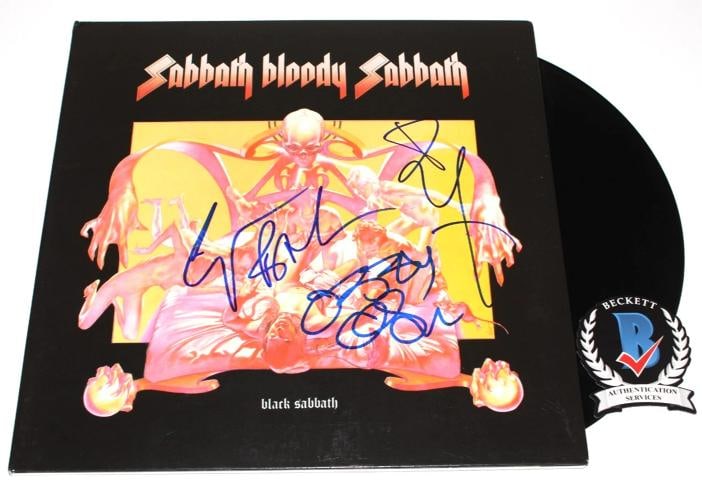 BLACK SABBATH OZZY OSBOURNE BAND SIGNED BLOODY SABBATH ALBUM VINYL BECKETT COA: Industry: Music,Autograph Authentication: Beckett,Object Type: Record,Original/Reproduction: Original,Featured Refinements: Signed LP,Country of Origin: United States