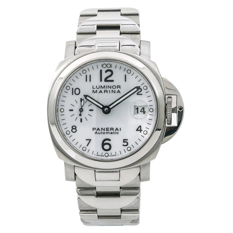 Panerai Luminor Marina PAM00051 SS White Dial Automatic Men's Watch 40mm: Condition: Pre-owned - Good: This item has been gently used but is in good condition. It might have a few signs of wear, like light scratches or tarnishing.,Brand: Panerai,Type: