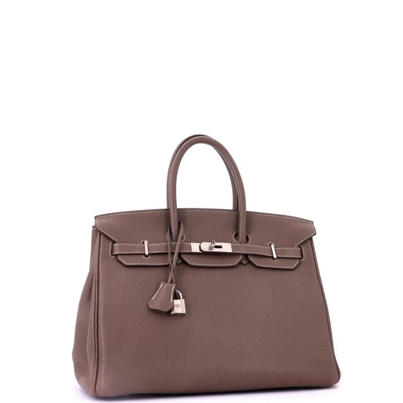 Hermes Birkin Handbag Grey Togo with Palladium Hardware 35 - 3