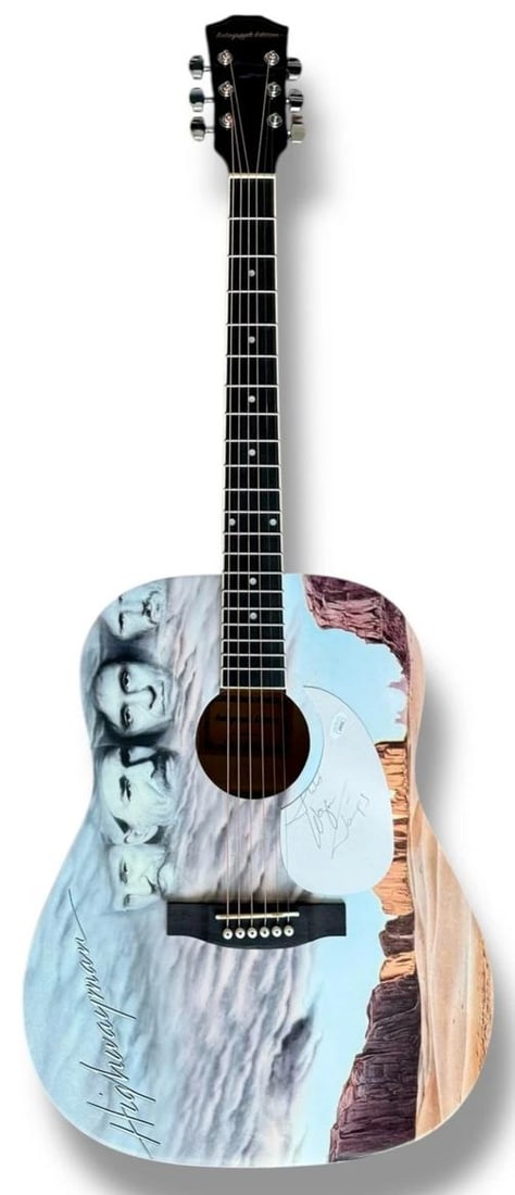 The Highwaymen Signed Guitar JSA COA Johnny Cash Willie Nelson Jennings Kris - 11