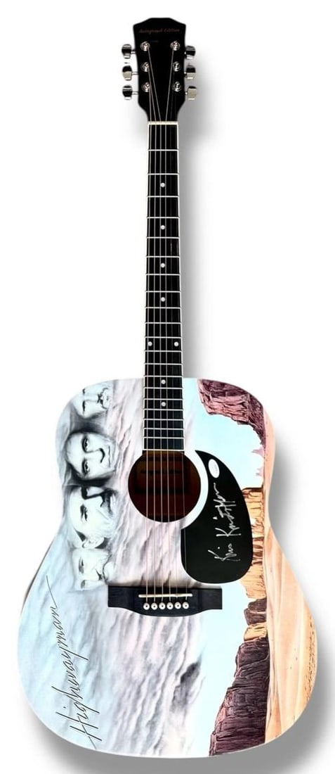 The Highwaymen Signed Guitar JSA COA Johnny Cash Willie Nelson Jennings Kris - 13
