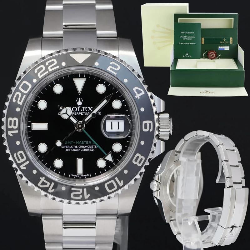 PAPERS MINT Rolex GMT Master II 116710LN Steel Ceramic Black 40mm Watch Box: Condition: Pre-owned - Excellent,Brand: Rolex,Department: Unisex Adults,Type: Wristwatch,Model: GMT-Master,Reference Number: 116710LN,With Original Box/Packaging: Yes,With Papers: