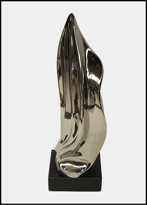 Marco Morandi Original Platinum Full Round Ceramic Sculpture Abstract Modern Art - 2