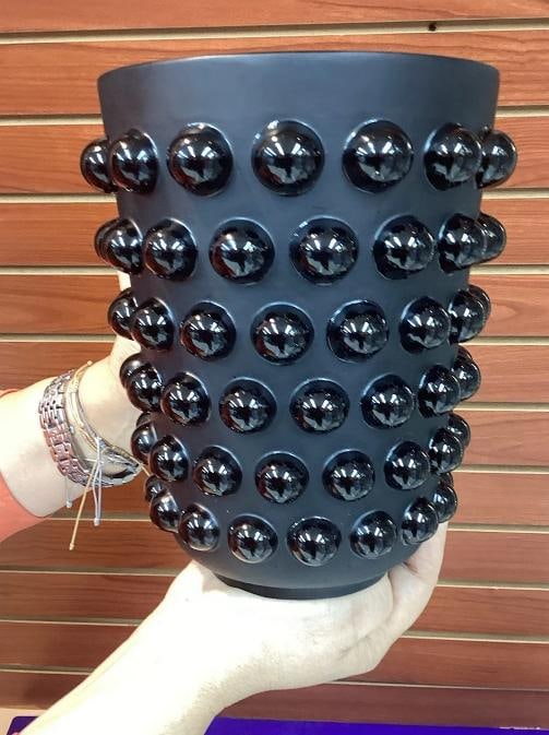 Xl Lalique Style Crystal Mossi Black Vase H8.5Ã¢â‚¬Â Heavy Art  - 10
