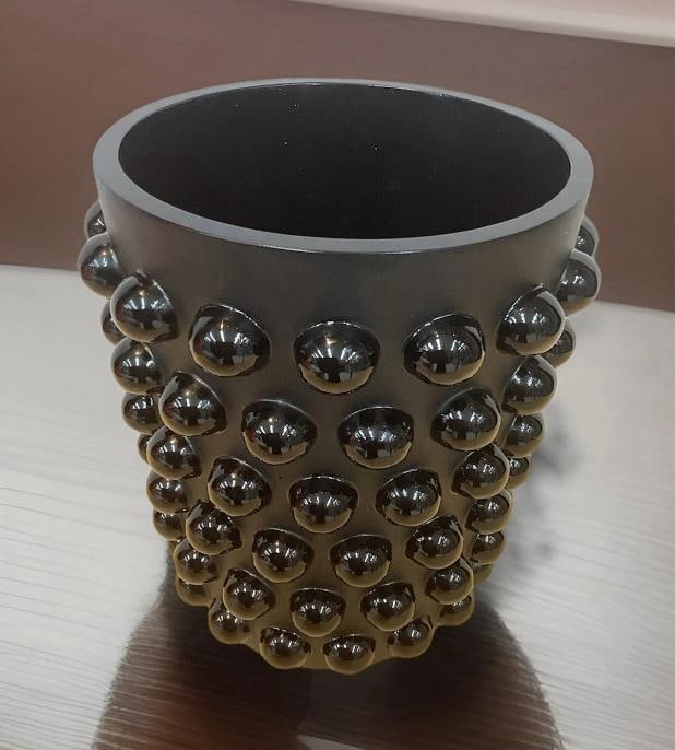 Xl Lalique Style Crystal Mossi Black Vase H8.5Ã¢â‚¬Â Heavy Art : Condition: Used: An item that has been used previously. The item may have some signs of cosmetic wear, but is fully operational and functions as intended. This item may be a floor model or store