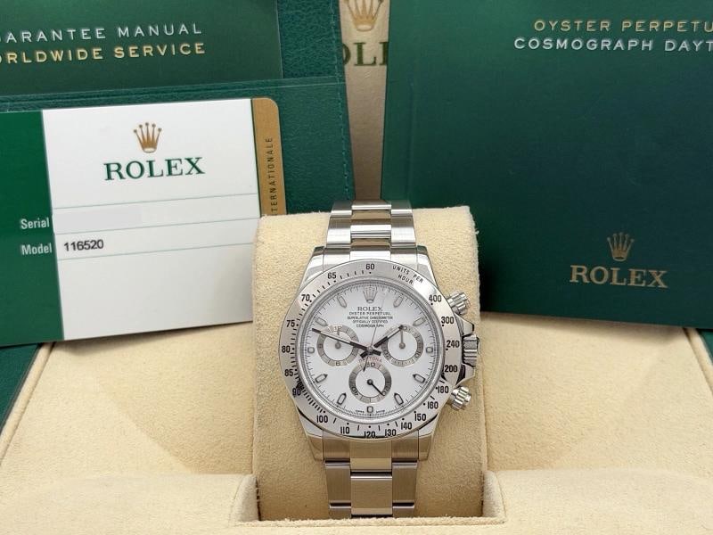2015 Rolex Daytona Cosmograph 116520 40mm White Dial Stainless Steel Box Papers: Condition: Pre-owned - Excellent,Bezel Color: Silver,Year Manufactured: 2010-2019,Band/Strap: Rolex Oyster,Case Color: Silver,Department: Men,Watch Shape: Round,Style: Casual, Classic, Dress/Formal,