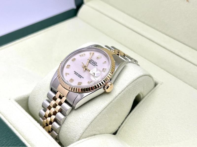 Rolex Datejust 16233 36mm Ivory Jubilee Arabic Dial 18K Gold Steel Box Papers - 5