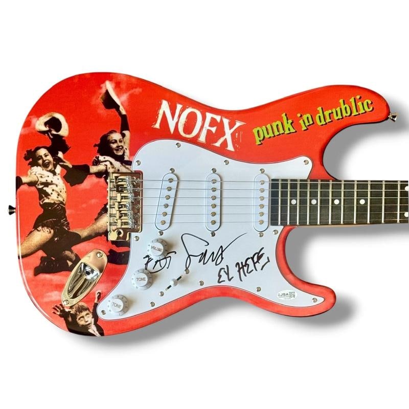 NOFX Signed Guitar Custom Graphics JSA COA Fat Mike El Hefe Erik Smelly Sandin (1 of 3)