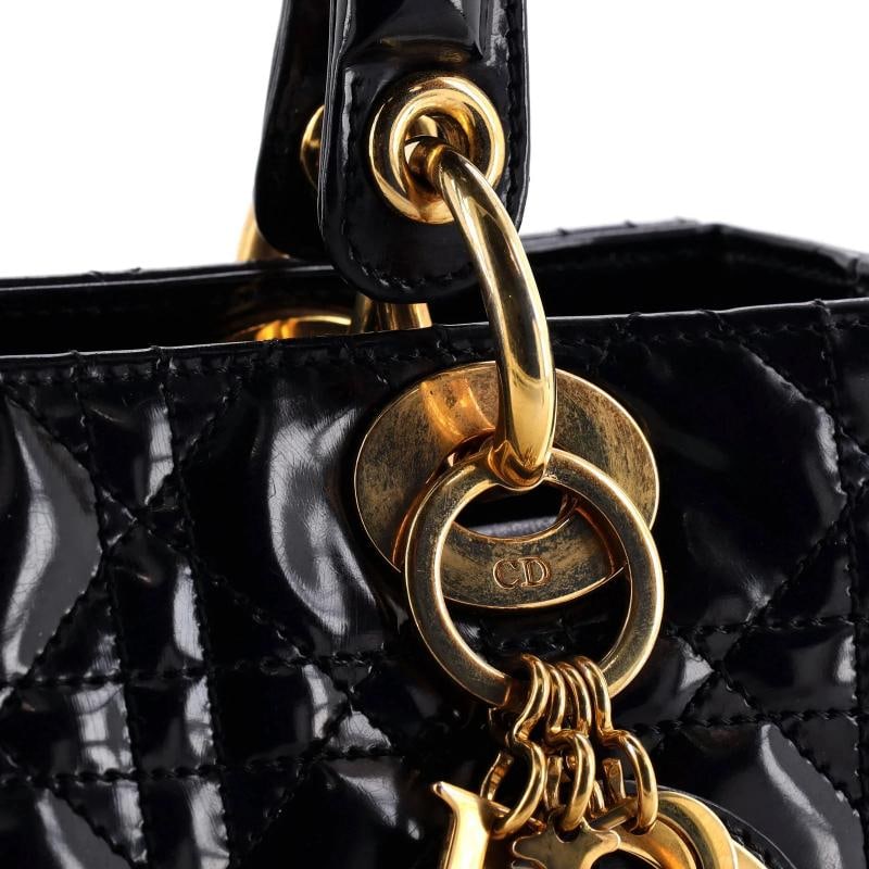 Christian Dior Vintage Lady Dior Bag Cannage Quilt Patent Medium - 6