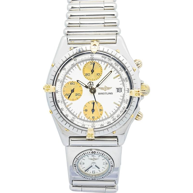 Breitling Chronometer Windrider 81950 Bullet Bracelet UTC White Dial Watch 39mm (1 of 6)