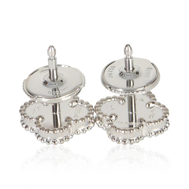 Van Cleef & Arpels White Gold Turquoise Sweet Alhambra Earrings - 4