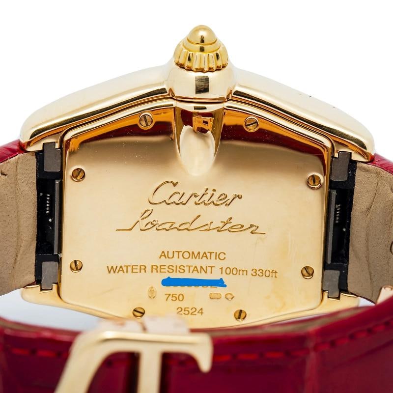 Cartier Roadster 2524 W62005V1 2007 Complete 18k Yellow Gold Auto Watch 37mm Box and Papers - 6