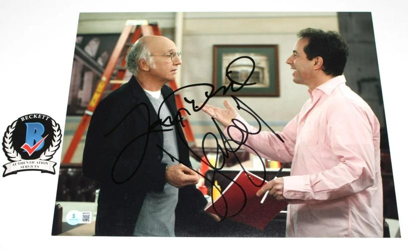 LARRY DAVID JERRY SEINFELD DUAL SIGNED TV SHOW SITCOM 11x14 PHOTO BECKETT COA: Industry: Television,Signed: Yes,Autograph Authentication: Beckett,Object Type: Photo,Original/Reproduction: Original,Country of Origin: United States