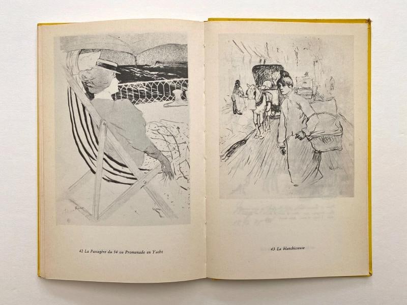 TOULOUSE LAUTREC "MONTMARTRE" RARE VTG 1959 LITHOGRAPH PRINT HARDCOVER ART BOOK - 12