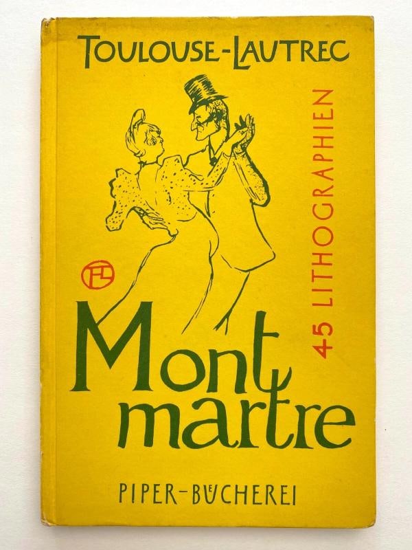 TOULOUSE LAUTREC "MONTMARTRE" RARE VTG 1959 LITHOGRAPH PRINT HARDCOVER ART BOOK (1 of 12)