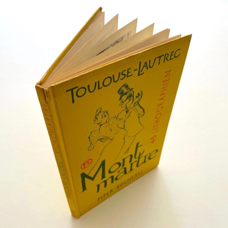 TOULOUSE LAUTREC "MONTMARTRE" RARE VTG 1959 LITHOGRAPH PRINT HARDCOVER ART BOOK - 2