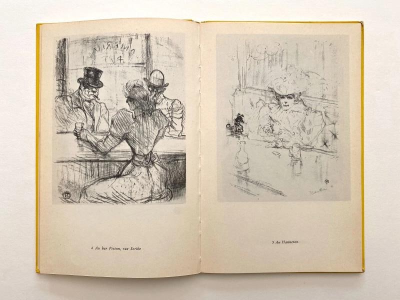 TOULOUSE LAUTREC "MONTMARTRE" RARE VTG 1959 LITHOGRAPH PRINT HARDCOVER ART BOOK - 4