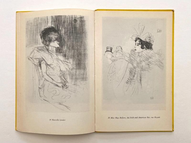 TOULOUSE LAUTREC "MONTMARTRE" RARE VTG 1959 LITHOGRAPH PRINT HARDCOVER ART BOOK - 9