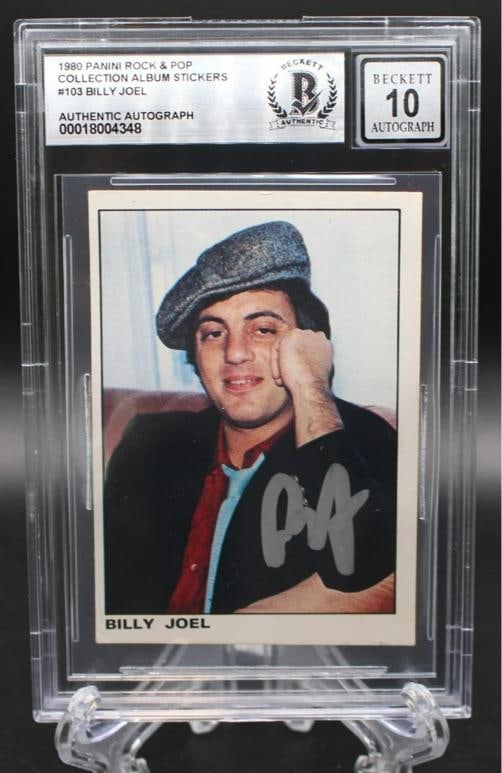 BILLY JOEL SIGNED 1980 PANINI ROCK & POP #103 ROOKIE CARD RC BECKETT 10 AUTO BAS: Industry: Music,Signed: Yes,Autograph Authentication: Beckett,Object Type: Card & Paper,Original/Reproduction: Original,Country of Origin: United States