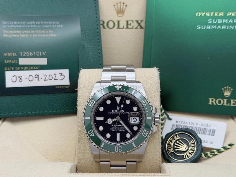 2023 Rolex Submariner Starbucks Mk1 126610LV 41mm Ceramic Green Steel Box Papers: Condition: Pre-owned - Excellent,Bezel Color: Green,Year Manufactured: 2020-Now,Band/Strap: Rolex Oyster,Case Color: Silver,Department: Men,Manufacturer Warranty: 5 Years,Watch Shape: Round,Style: