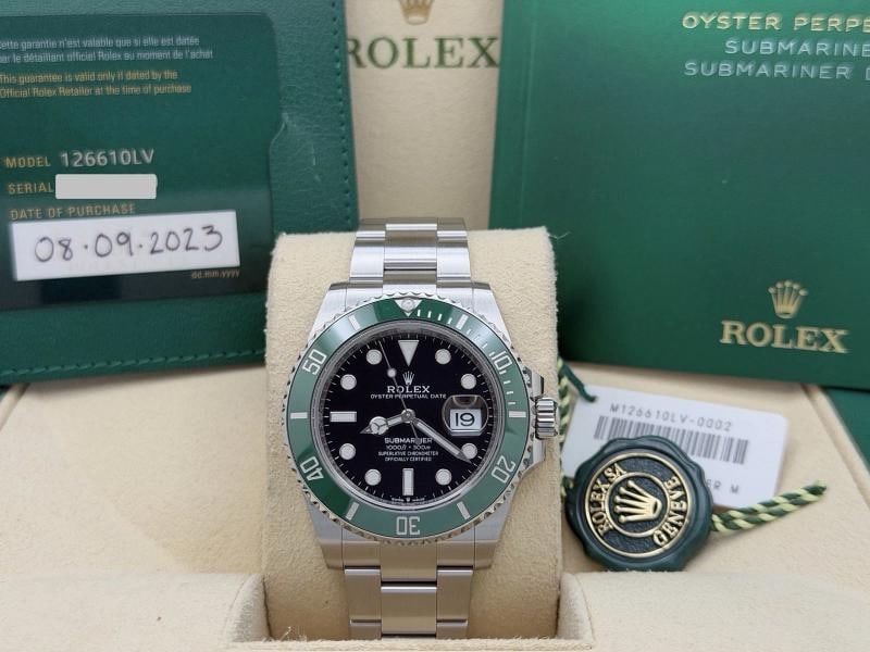 2023 Rolex Submariner Starbucks Mk1 126610LV 41mm Ceramic Green Steel Box Papers - 9
