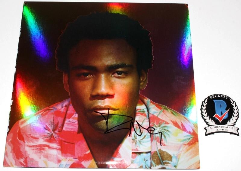 CHILDISH GAMBINO DONALD GLOVER SIGNED 'BECAUSE THE INTERNET' ALBUM VINYL BAS COA - 2