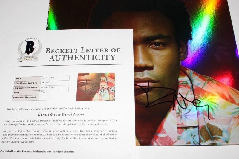 CHILDISH GAMBINO DONALD GLOVER SIGNED 'BECAUSE THE INTERNET' ALBUM VINYL BAS COA - 3