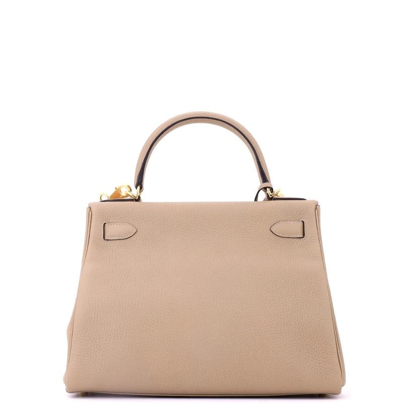 Hermes Kelly Handbag Light Clemence with Gold Hardware 28 - 4