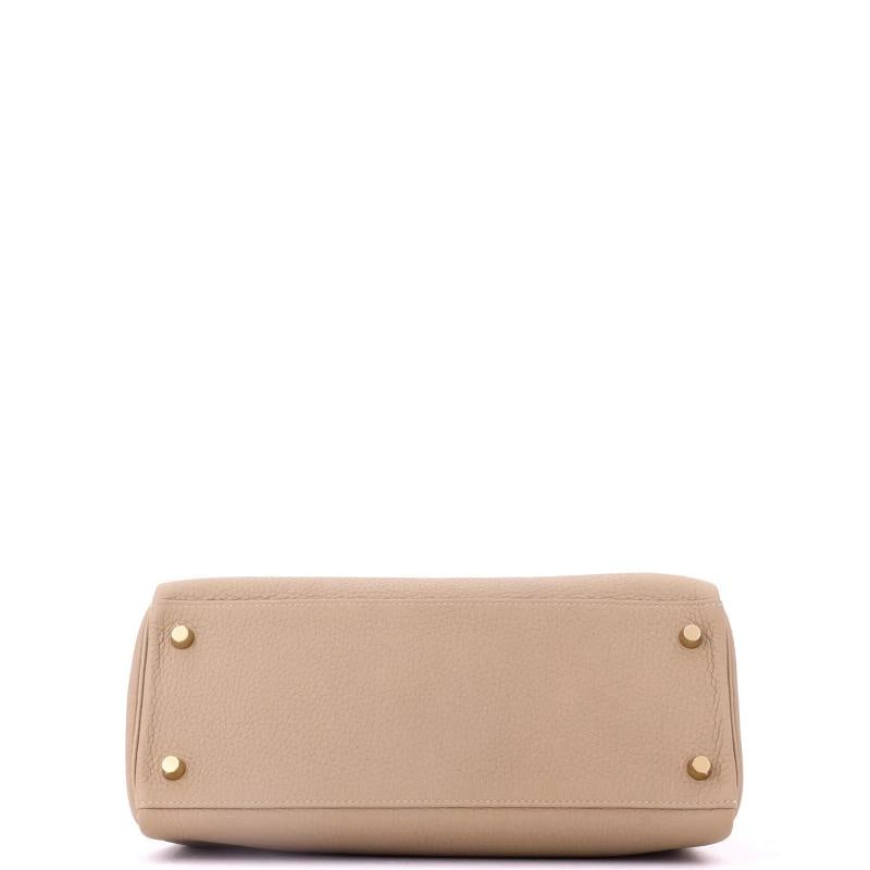 Hermes Kelly Handbag Light Clemence with Gold Hardware 28 - 5