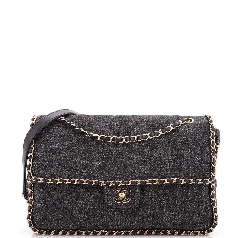 Chanel Running Chain Around Flap Bag Quilted Wool Tweed Medium (1 of 8)