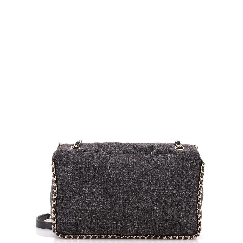 Chanel Running Chain Around Flap Bag Quilted Wool Tweed Medium - 3