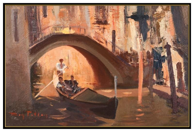 Roy Petley Original Oil Painting On Board Venice Cityscape Signed Framed Artwork - 2